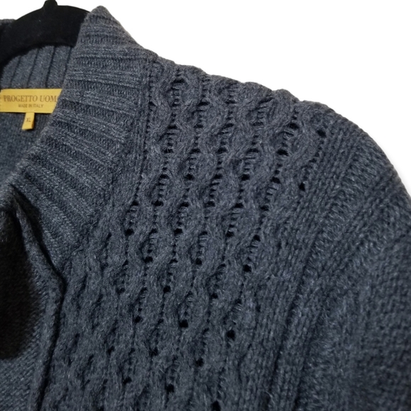 Progetto Uomo Grey Knit Cardigan Men's XL - Picture 4 of 11